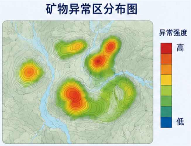 矿物异常区分布图 — 异常靶区解译结果